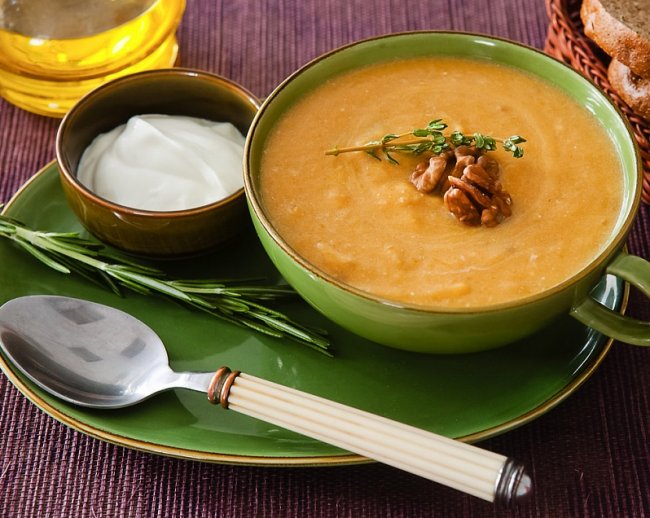 Рецепт: Тыквенный суп с орехами в мультиварке - «Рецепты в мультиварке»