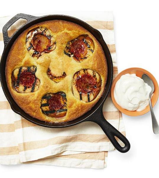 Пирог с нектаринами в сковороде на гриле - «Сезонные блюда»