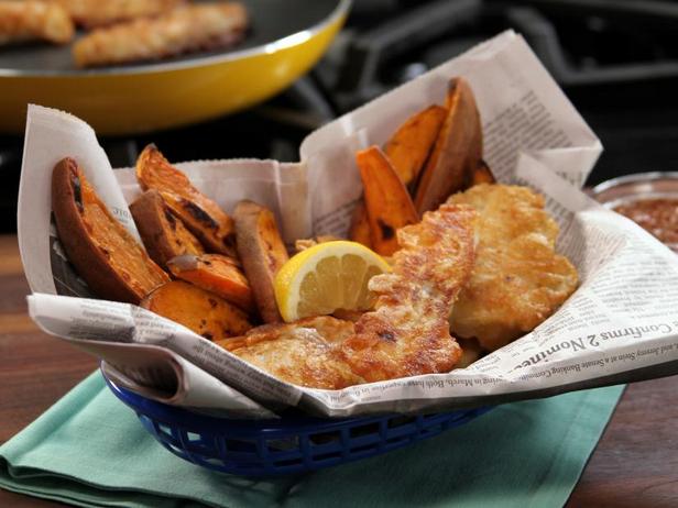 Жареная рыба в пивном кляре и картофель фри в духовке - «Меню диеты»