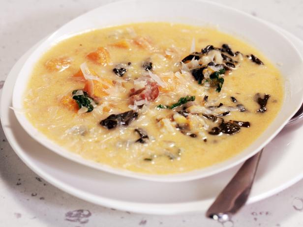 Тыквенный суп с колбасой и рисом - «Первые блюда»