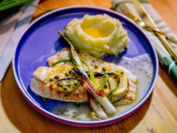 Камбала с лимоном и зелёным луком в духовке - «Все рецепты»